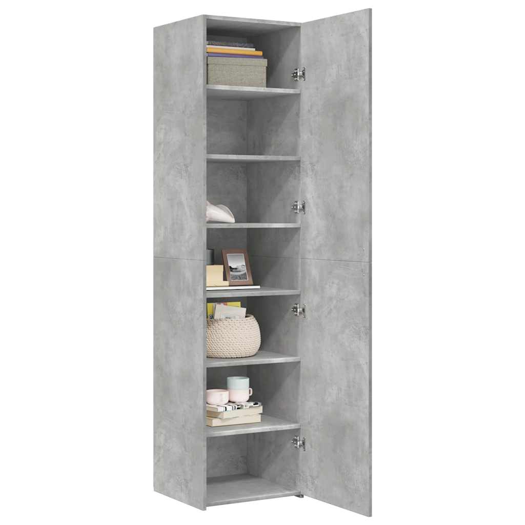 Visoka komoda siva betona 45x42,5x185 cm od konstruiranog drva