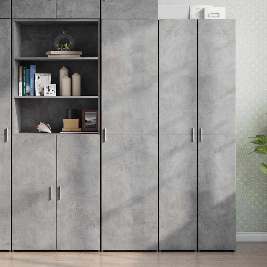 Visoka komoda siva betona 45x42,5x185 cm od konstruiranog drva