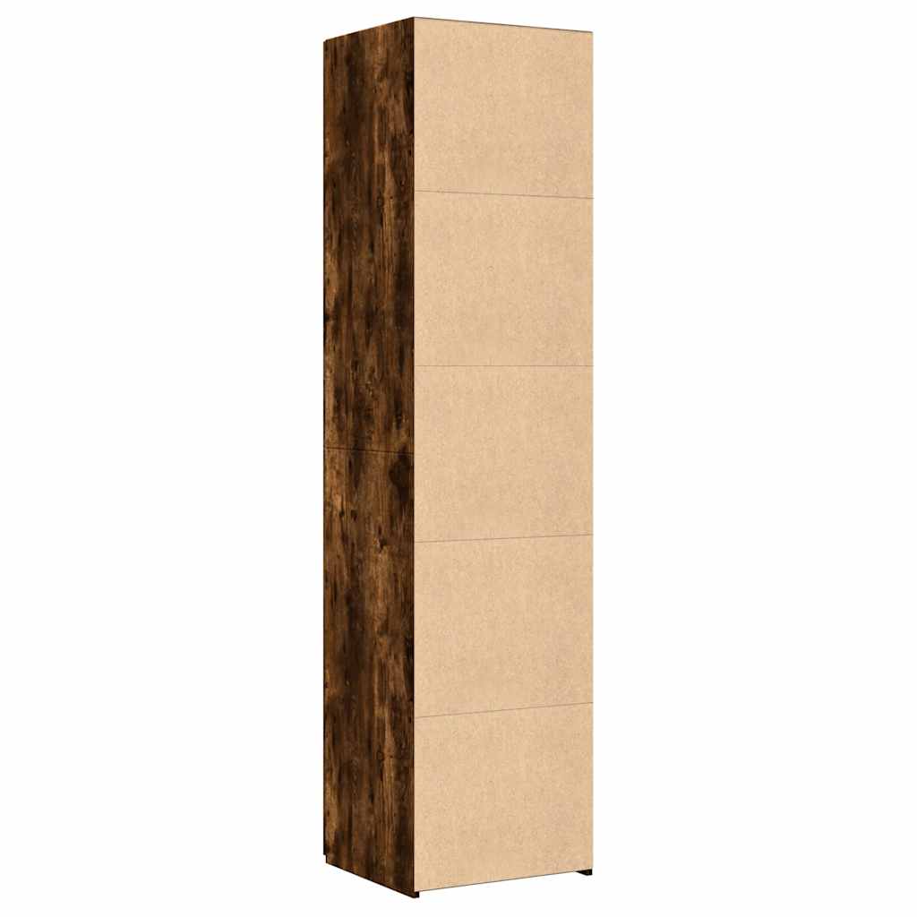 Visoka komoda dimljeni hrast 45x42,5x185 cm konstruirano drvo