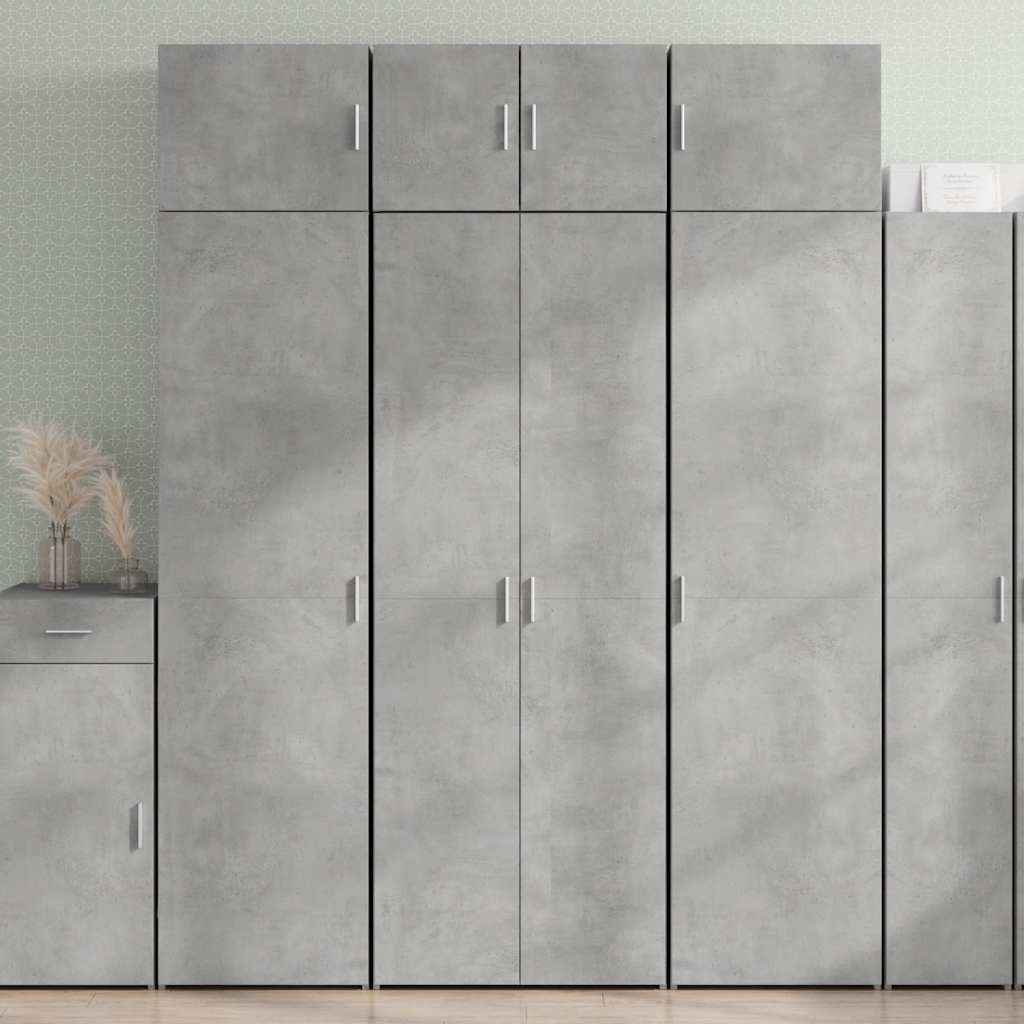 Visoka komoda boja betona 70x42,5x185 cm od konstruiranog drva