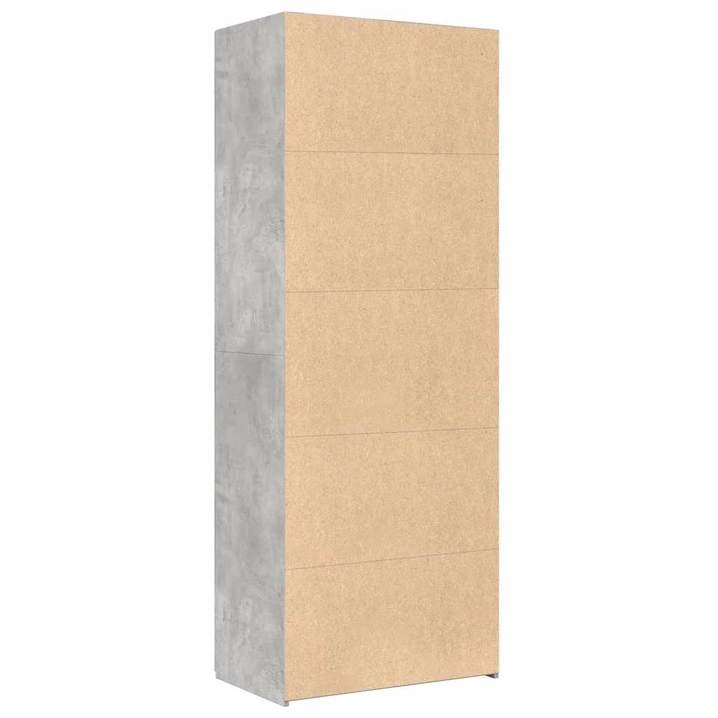 Visoka komoda boja betona 70x42,5x185 cm od konstruiranog drva