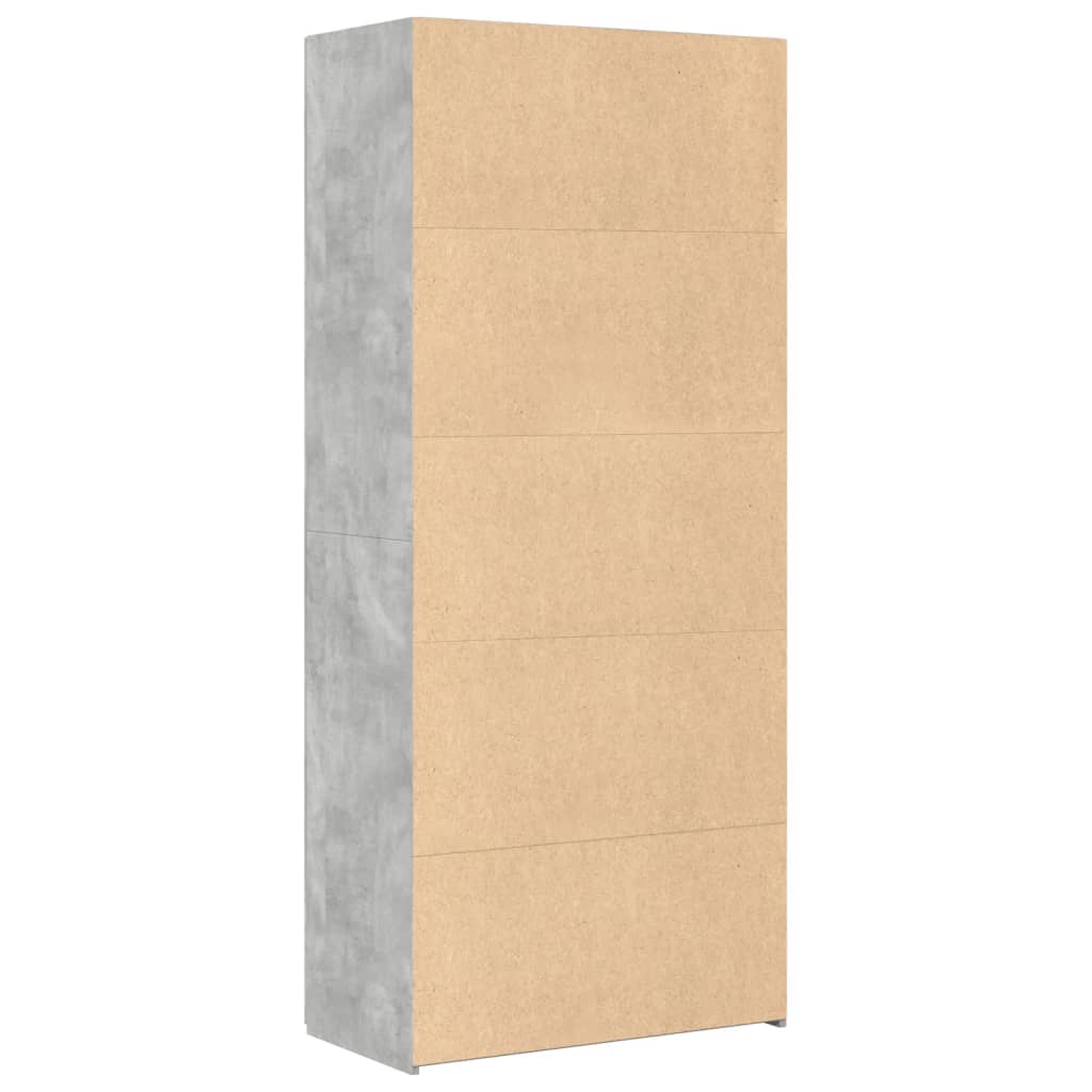 Visoka komoda siva boja betona 80 x 42,5 x 185 cm drvena