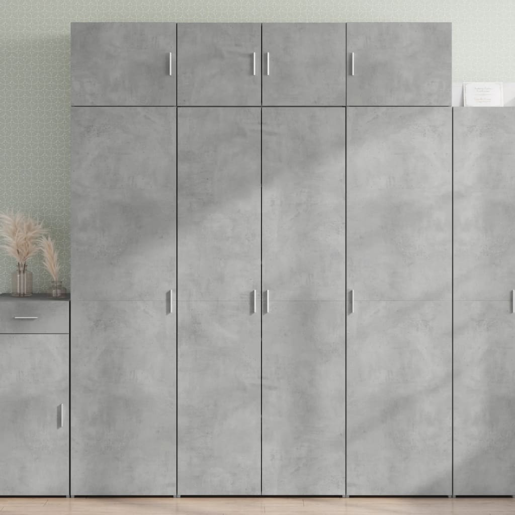 Visoka komoda siva boja betona 80 x 42,5 x 185 cm drvena
