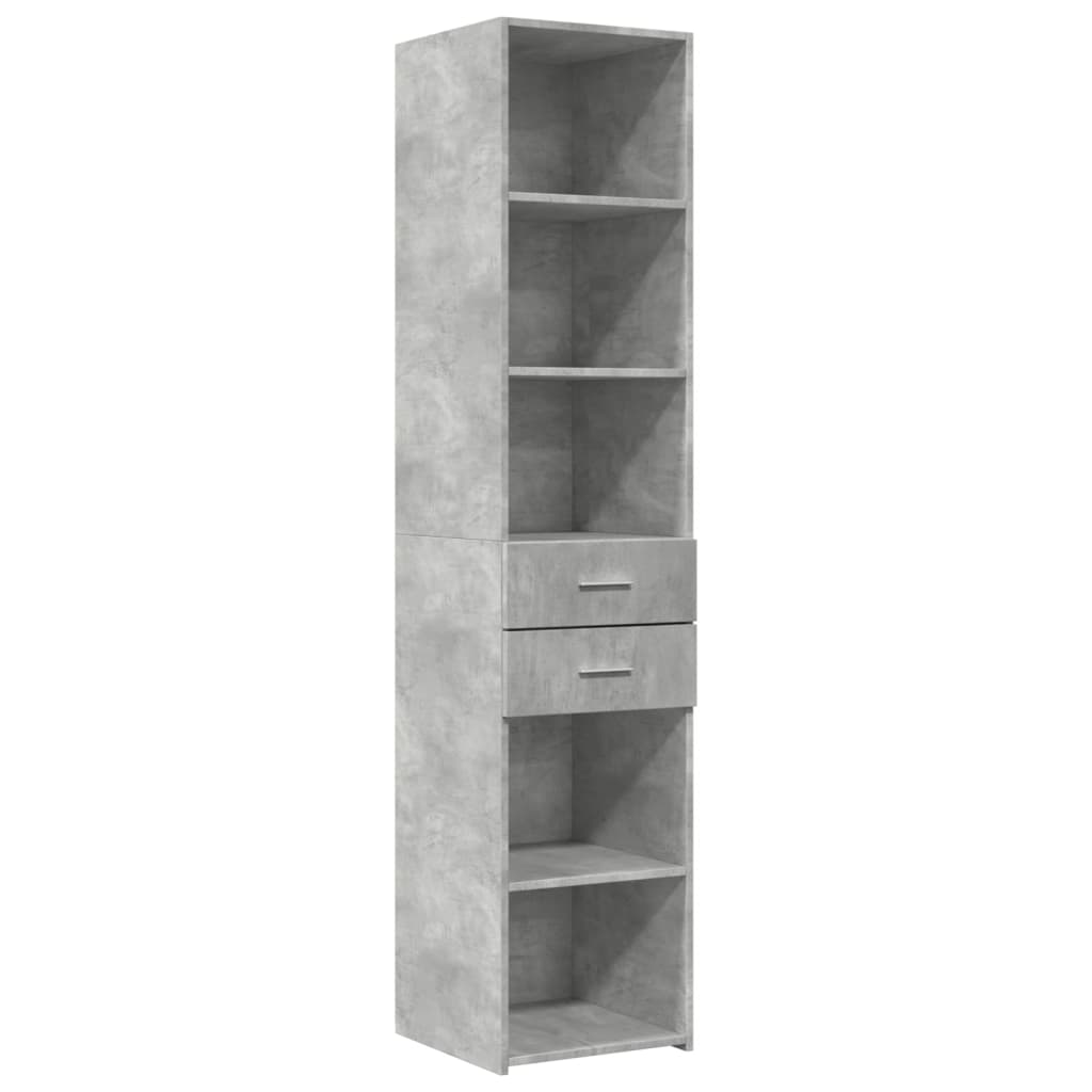 Visoka komoda boja betona 40x42,5x185 cm od konstruiranog drva