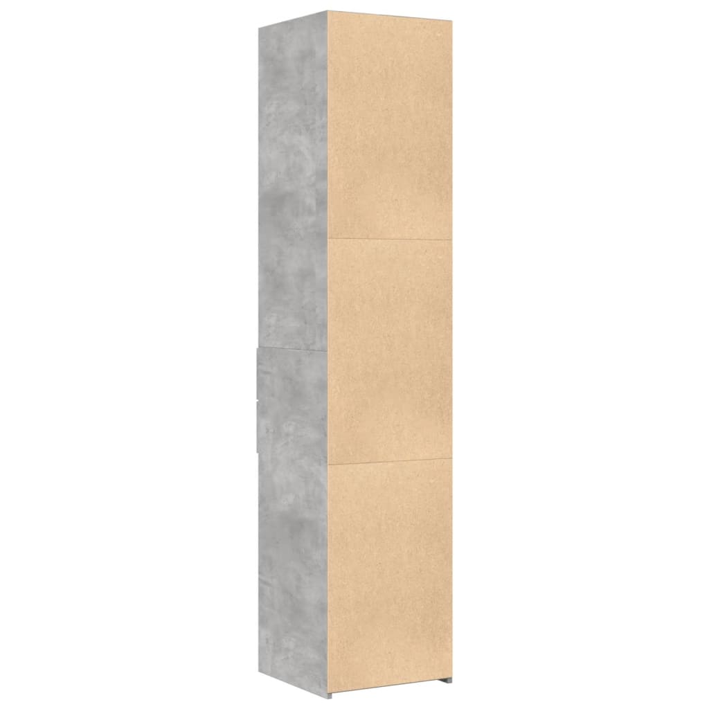 Visoka komoda boja betona 40x42,5x185 cm od konstruiranog drva