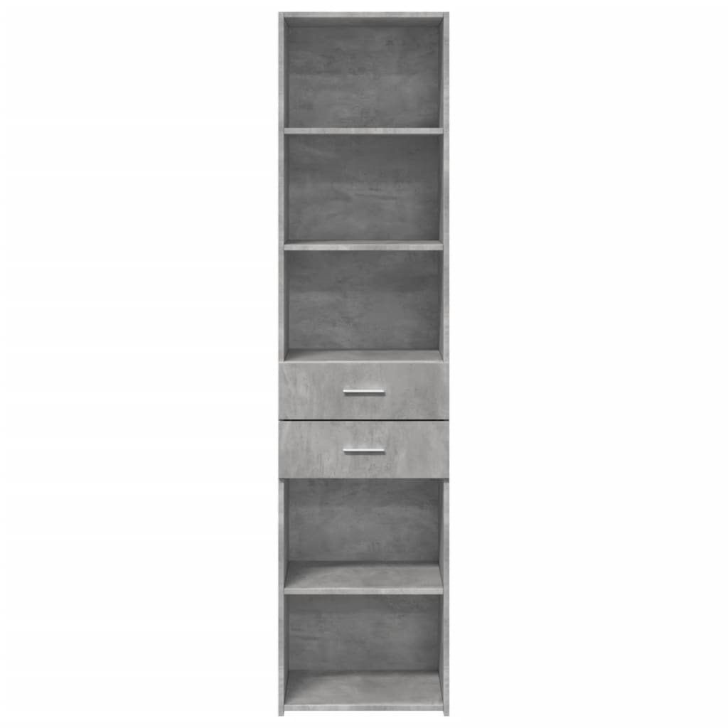 Visoka komoda siva betona 45x42,5x185 cm od konstruiranog drva