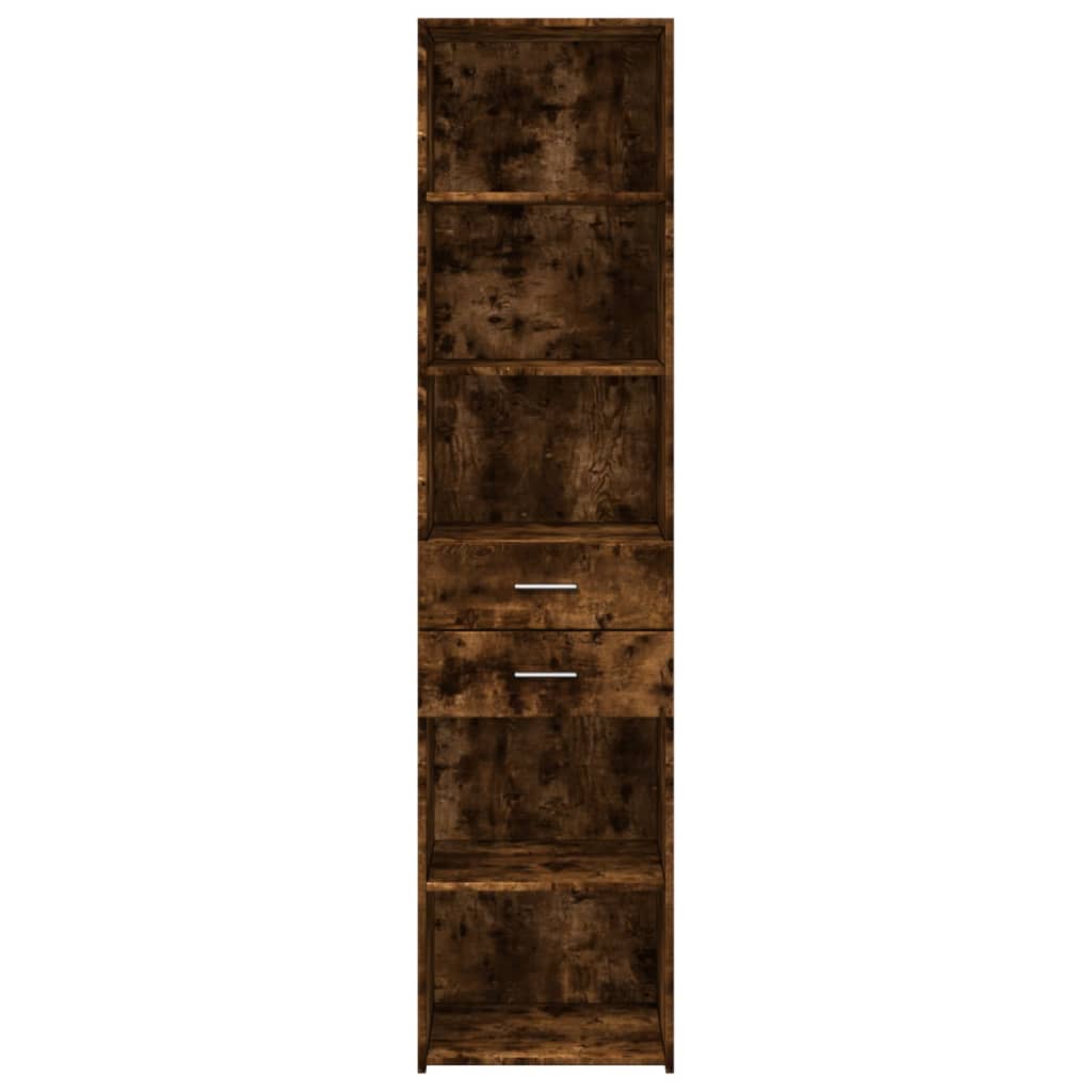 Visoka komoda dimljeni hrast 45x42,5x185 cm konstruirano drvo