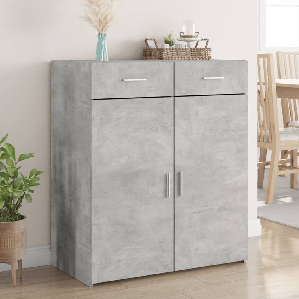 Komoda siva boja betona 80 x 42,5 x 93 cm od konstruiranog drva
