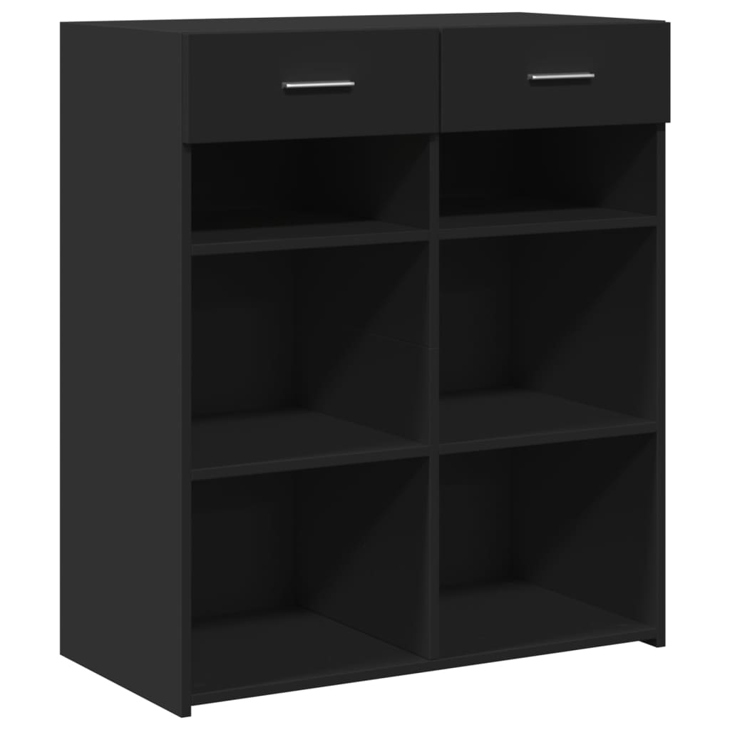 Komoda crna 80x42,5x93 cm od konstruiranog drva