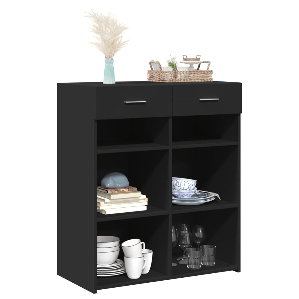 Komoda crna 80x42,5x93 cm od konstruiranog drva