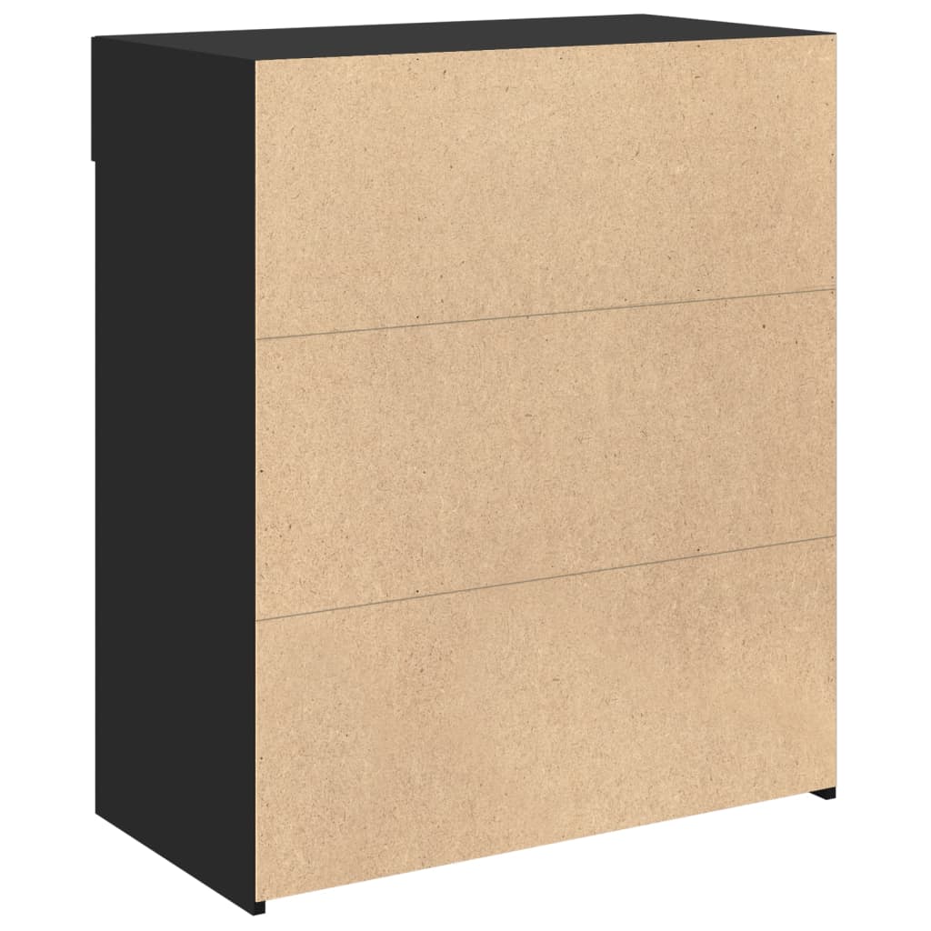 Komoda crna 80x42,5x93 cm od konstruiranog drva