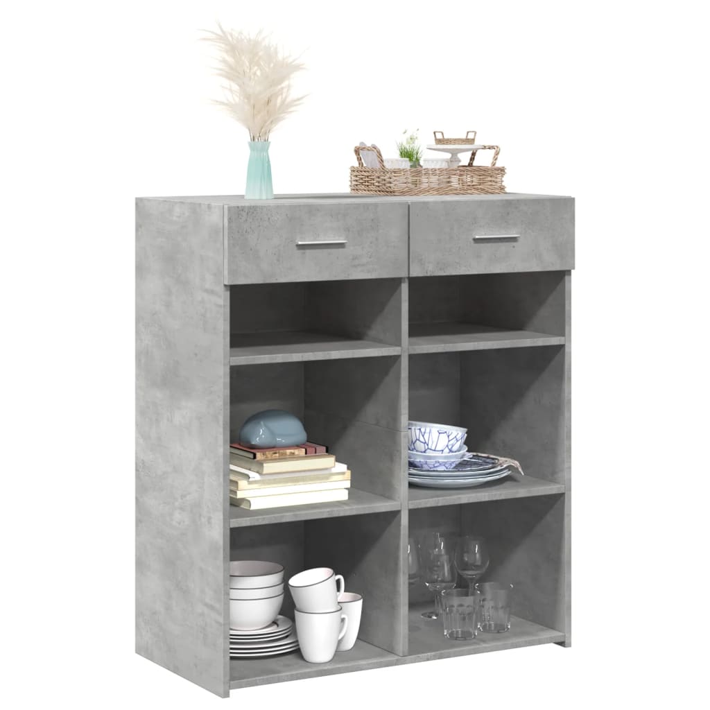 Komoda siva boja betona 80 x 42,5 x 93 cm od konstruiranog drva