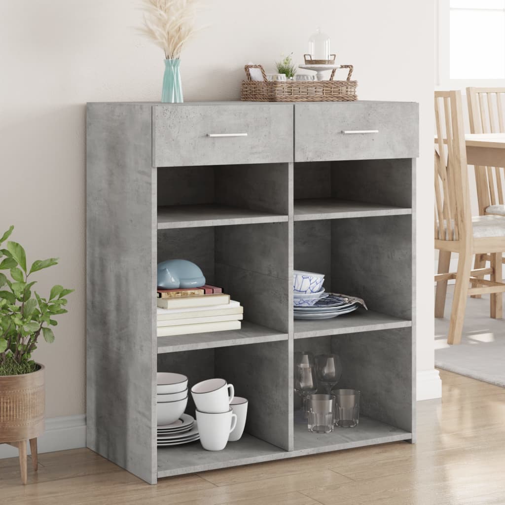 Komoda siva boja betona 80 x 42,5 x 93 cm od konstruiranog drva