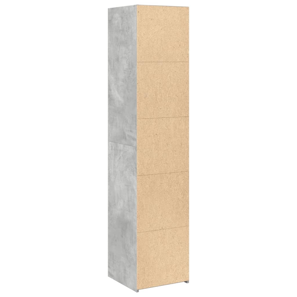 Visoka komoda siva boja betona 40x41x185 cm konstruirano drvo