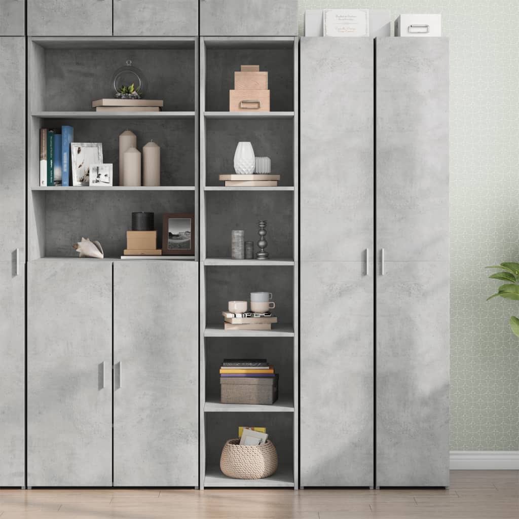 Visoka komoda siva boja betona 40x41x185 cm konstruirano drvo