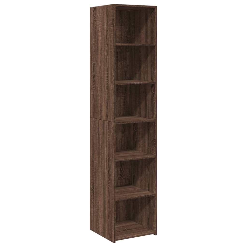 Visoka komoda boja smeđeg hrasta 40x41x185 cm konstruirano drvo