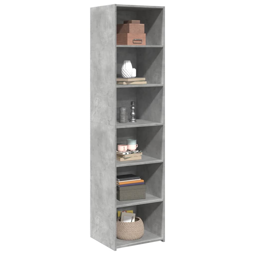Visoka komoda siva boja betona 45x41x185 cm konstruirano drvo