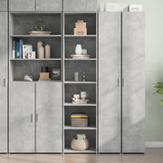 Visoka komoda siva boja betona 45x41x185 cm konstruirano drvo