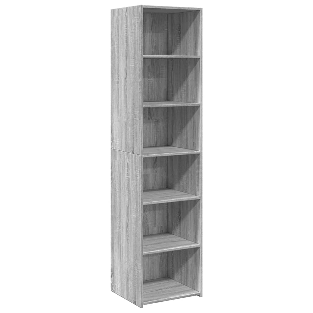 Visoka komoda siva boja hrasta 45x41x185 cm konstruirano drvo