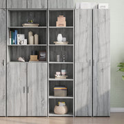 Visoka komoda siva boja hrasta 45x41x185 cm konstruirano drvo