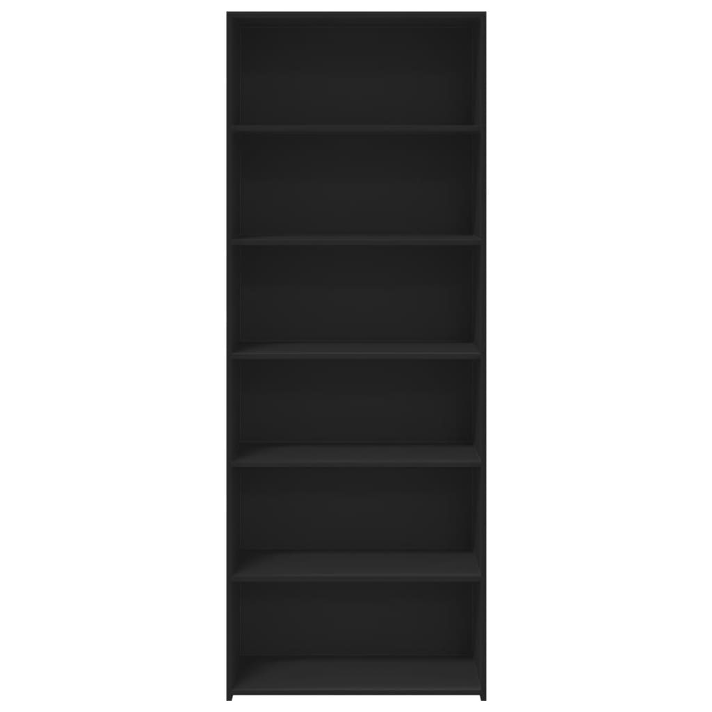 Visoka komoda crna 70x41x185 cm od konstruiranog drva