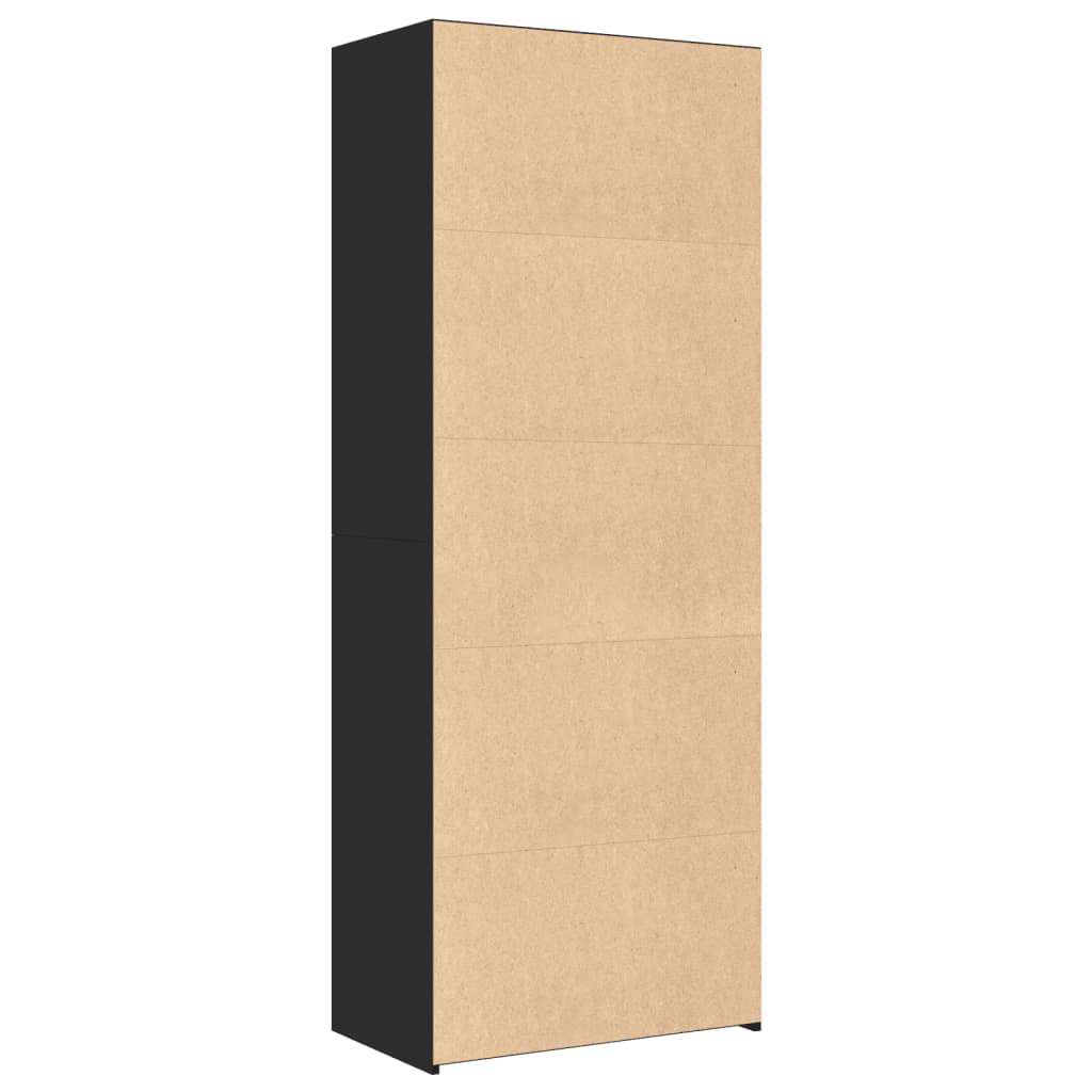 Visoka komoda crna 70x41x185 cm od konstruiranog drva