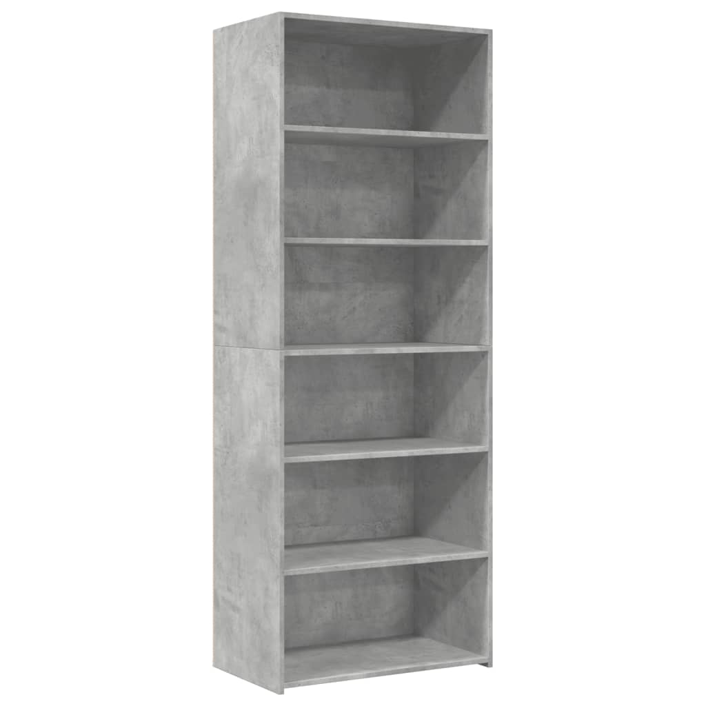 Visoka komoda siva betona 70x41x185 cm od konstruiranog drva