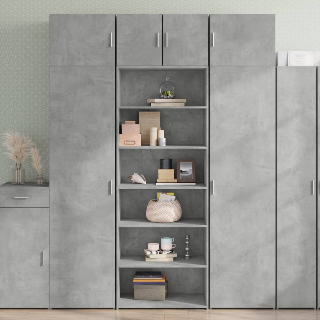 Visoka komoda siva betona 70x41x185 cm od konstruiranog drva