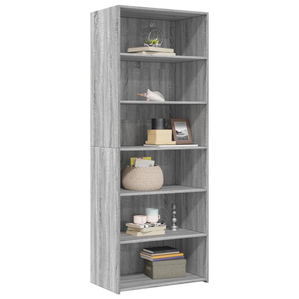 Visoka komoda siva sonome 70x41x185 cm od konstruiranog drva