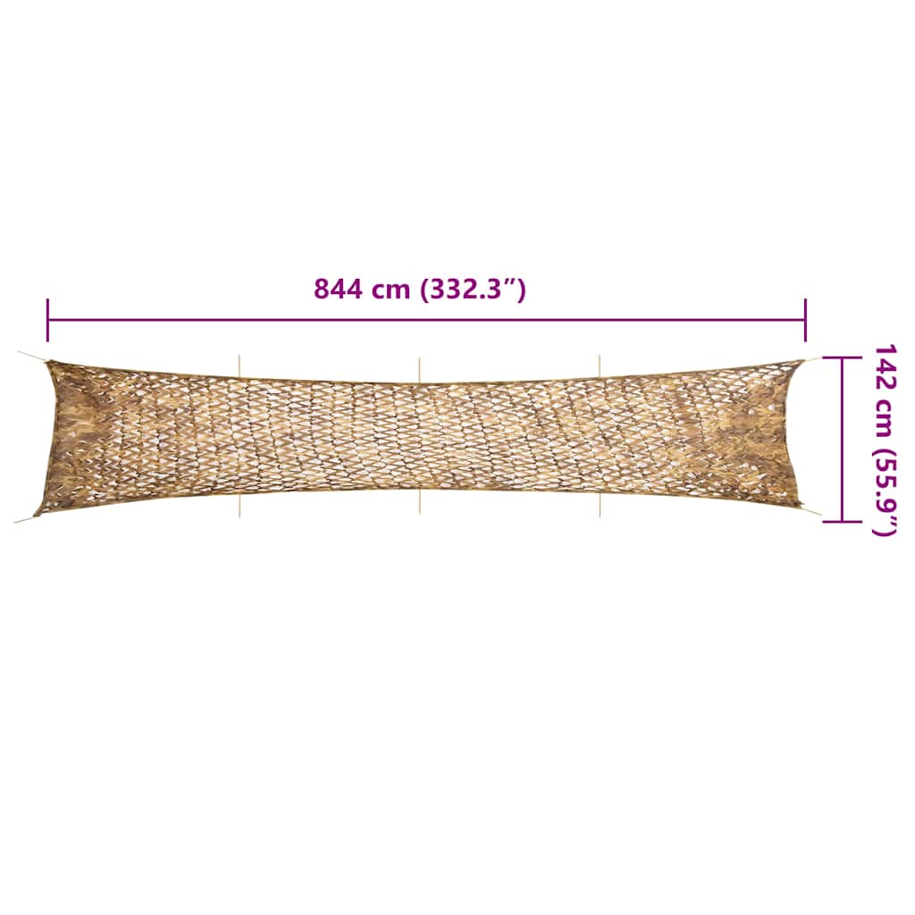 Kamuflažna mreža s torbom za pohranu 844 x 142 cm Pješčana