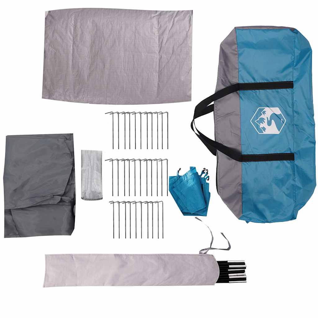 Šator za kampiranje za 5 osobe plavi vodootporni