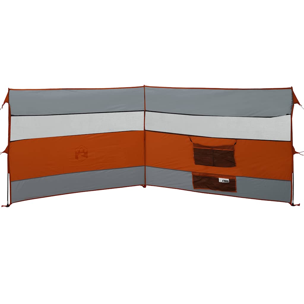 Vjetrobran za kampiranje siva/narančasta 340x130 cm vodootporni