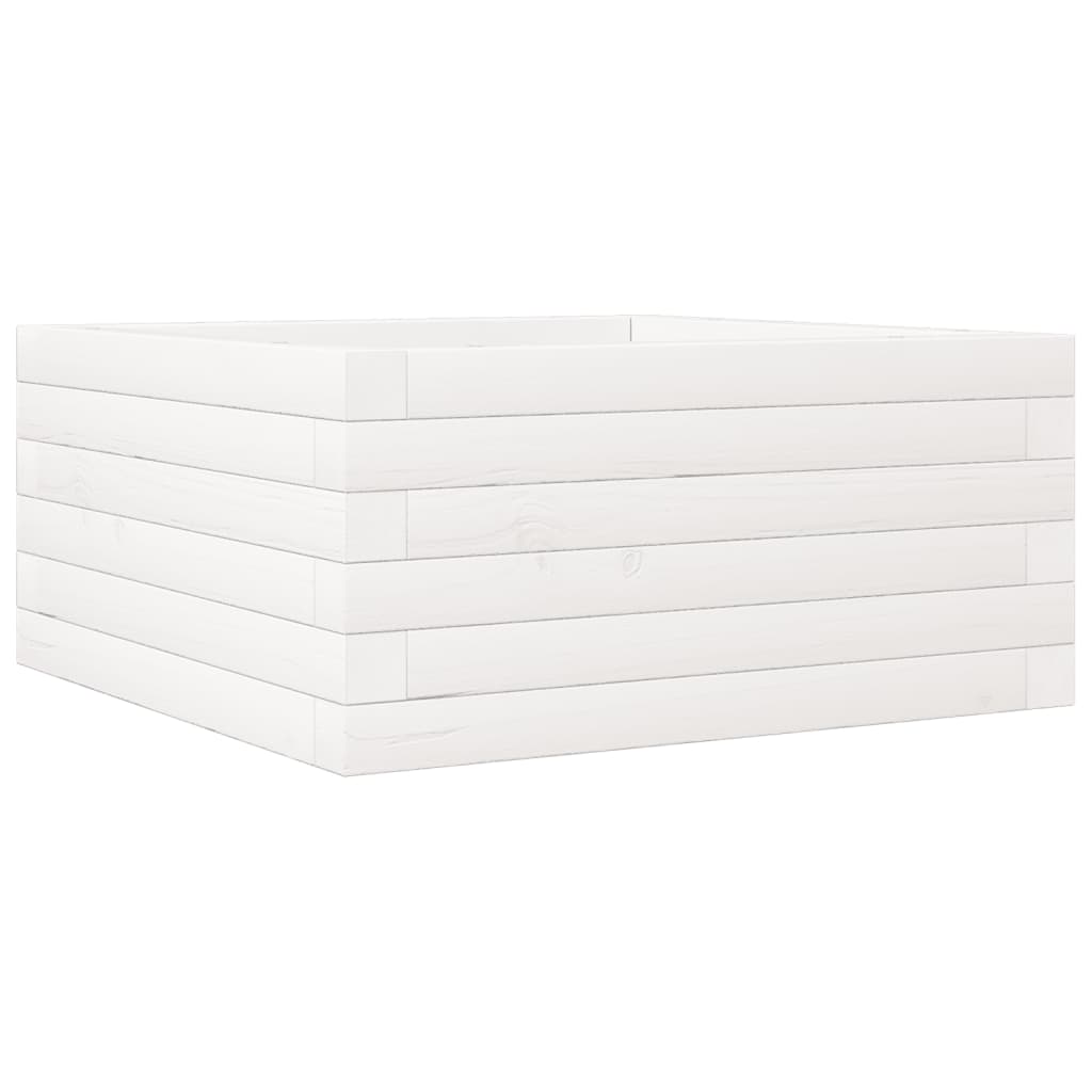 Vrtna sadilica bijela 50 x 50 x 23 cm od masivne borovine