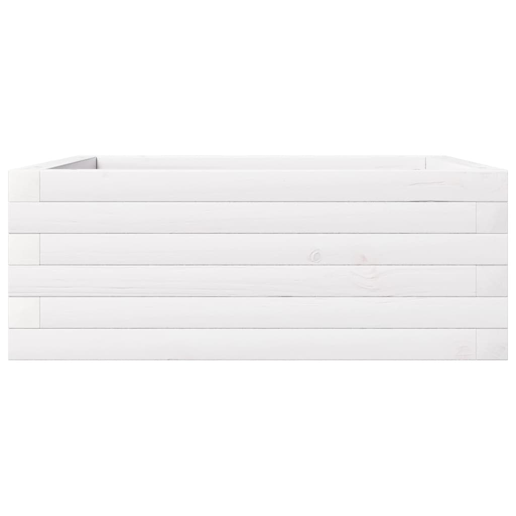 Vrtna sadilica bijela 60x60x23 cm od masivne borovine