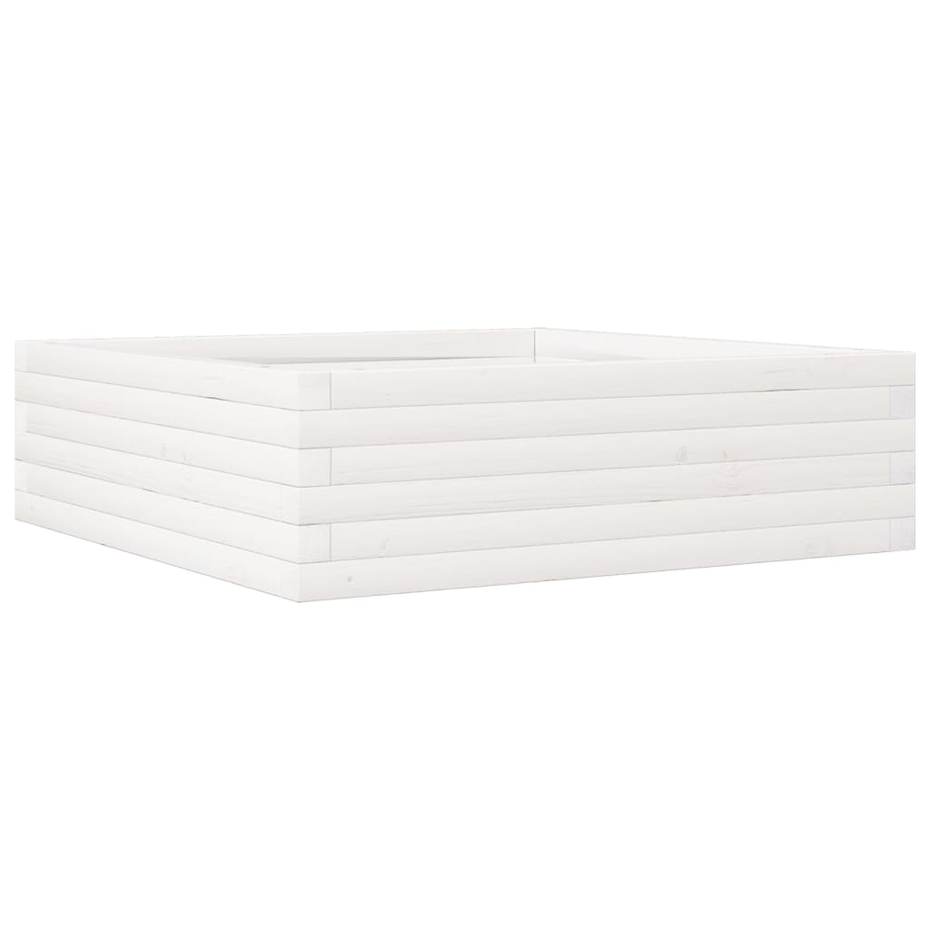 Vrtna sadilica bijela 80 x 80 x 23 cm od masivne borovine