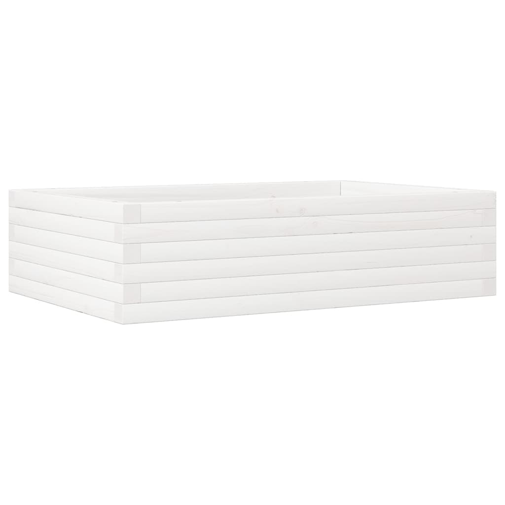 Vrtna sadilica bijela 90 x 60 x 23 cm od masivne borovine