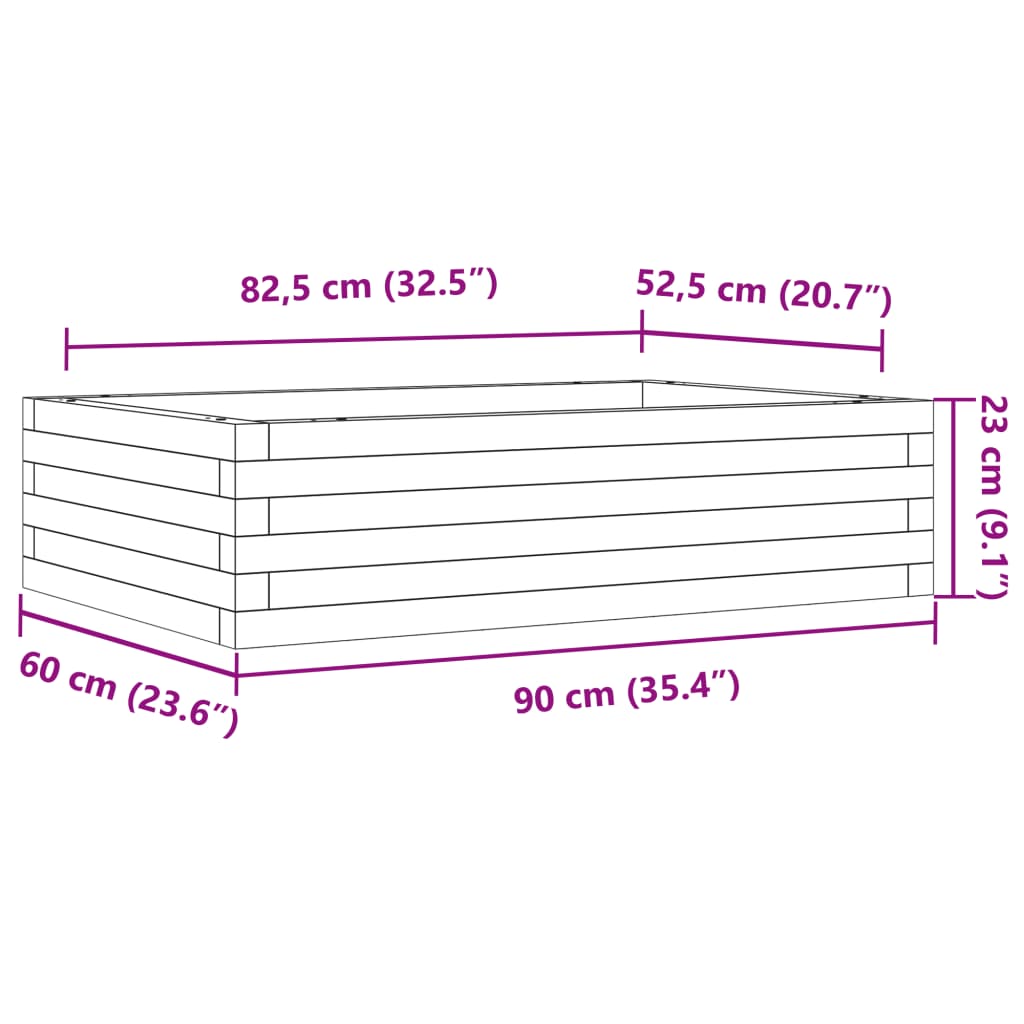 Vrtna sadilica 90x60x23 cm od impregnirane borovine