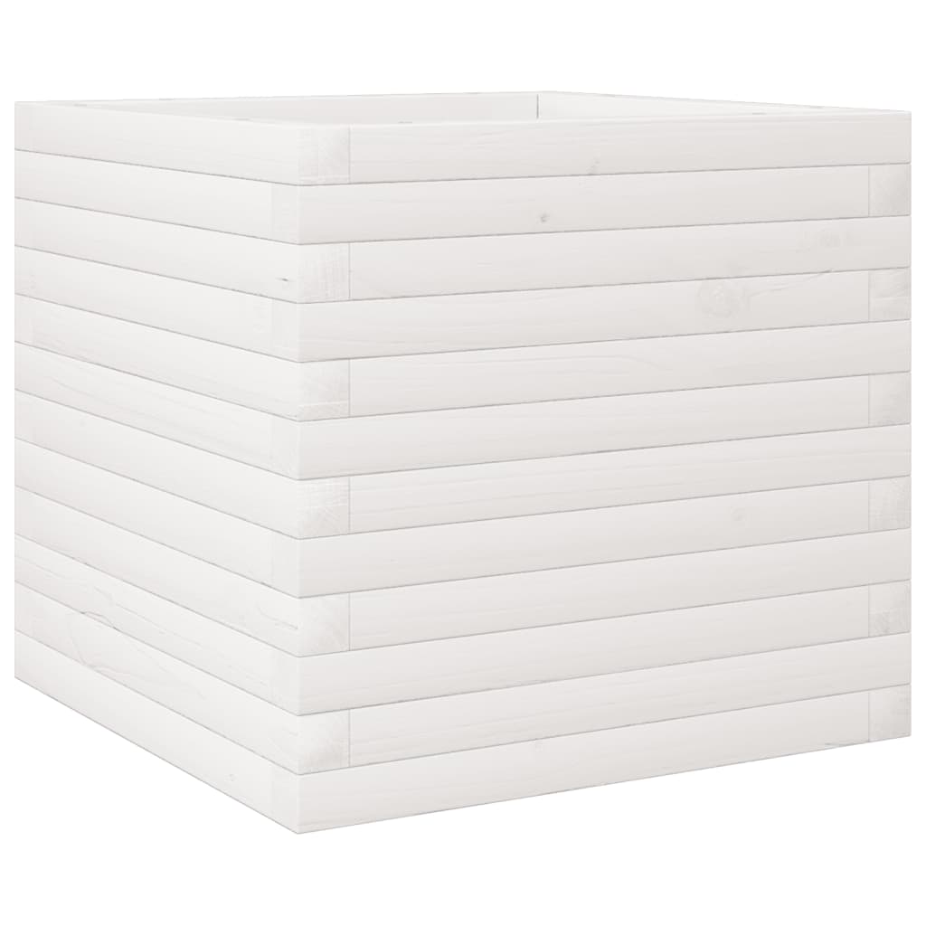 Vrtna sadilica bijela 50x50x45,5 cm od masivne borovine