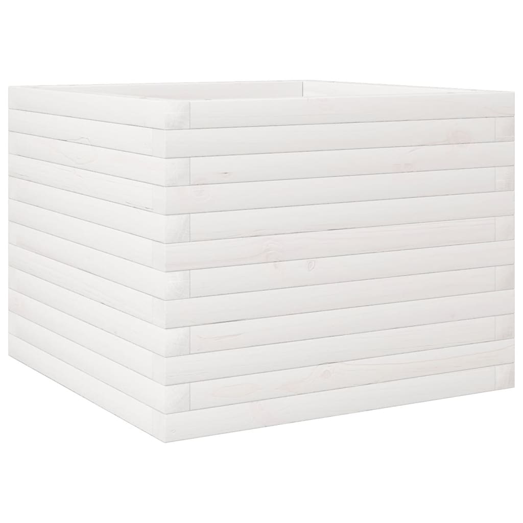 Vrtna sadilica bijela 60x60x45,5 cm od masivne borovine