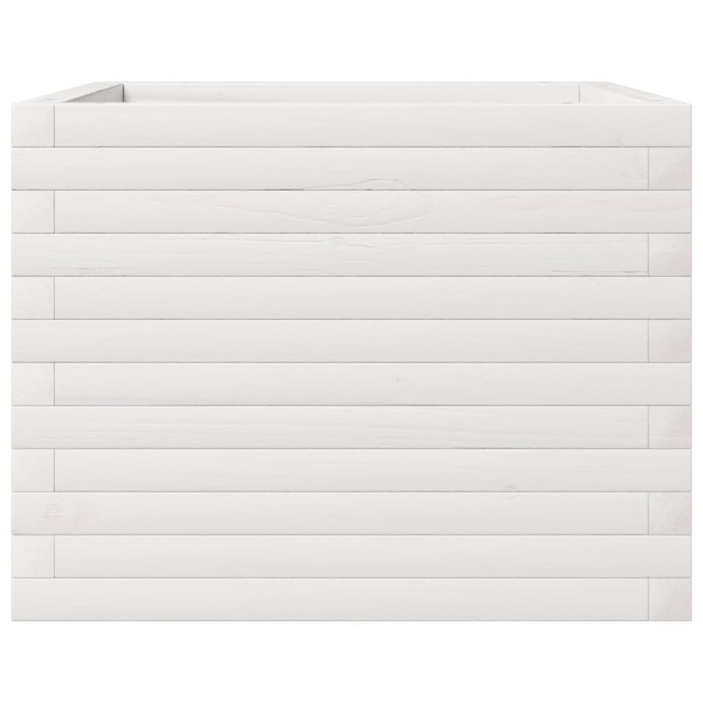Vrtna sadilica bijela 60x60x45,5 cm od masivne borovine