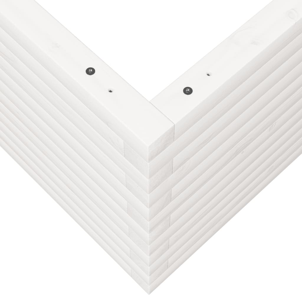 Vrtna sadilica bijela 60x60x45,5 cm od masivne borovine