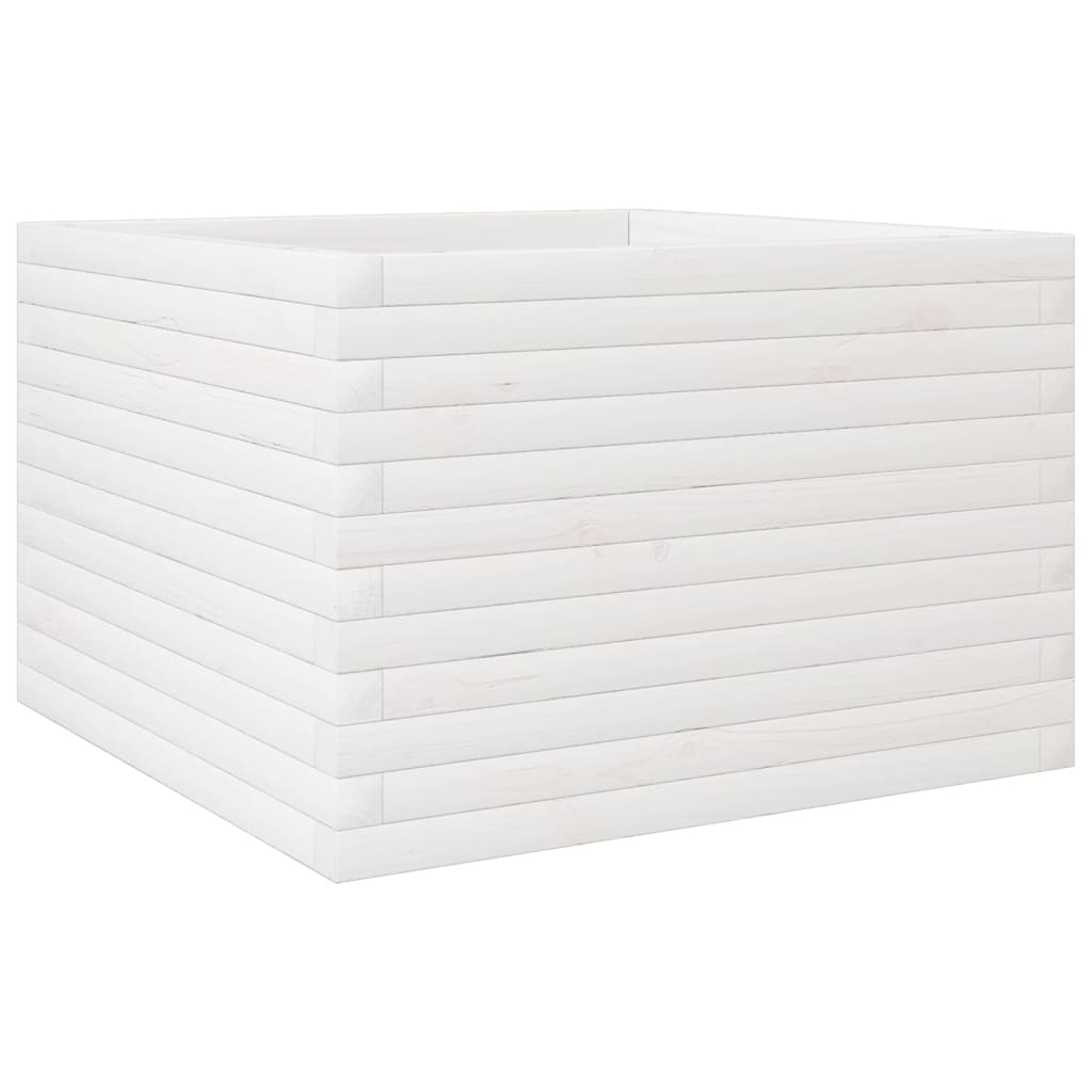Vrtna sadilica bijela 70x70x45,5 cm od masivne borovine