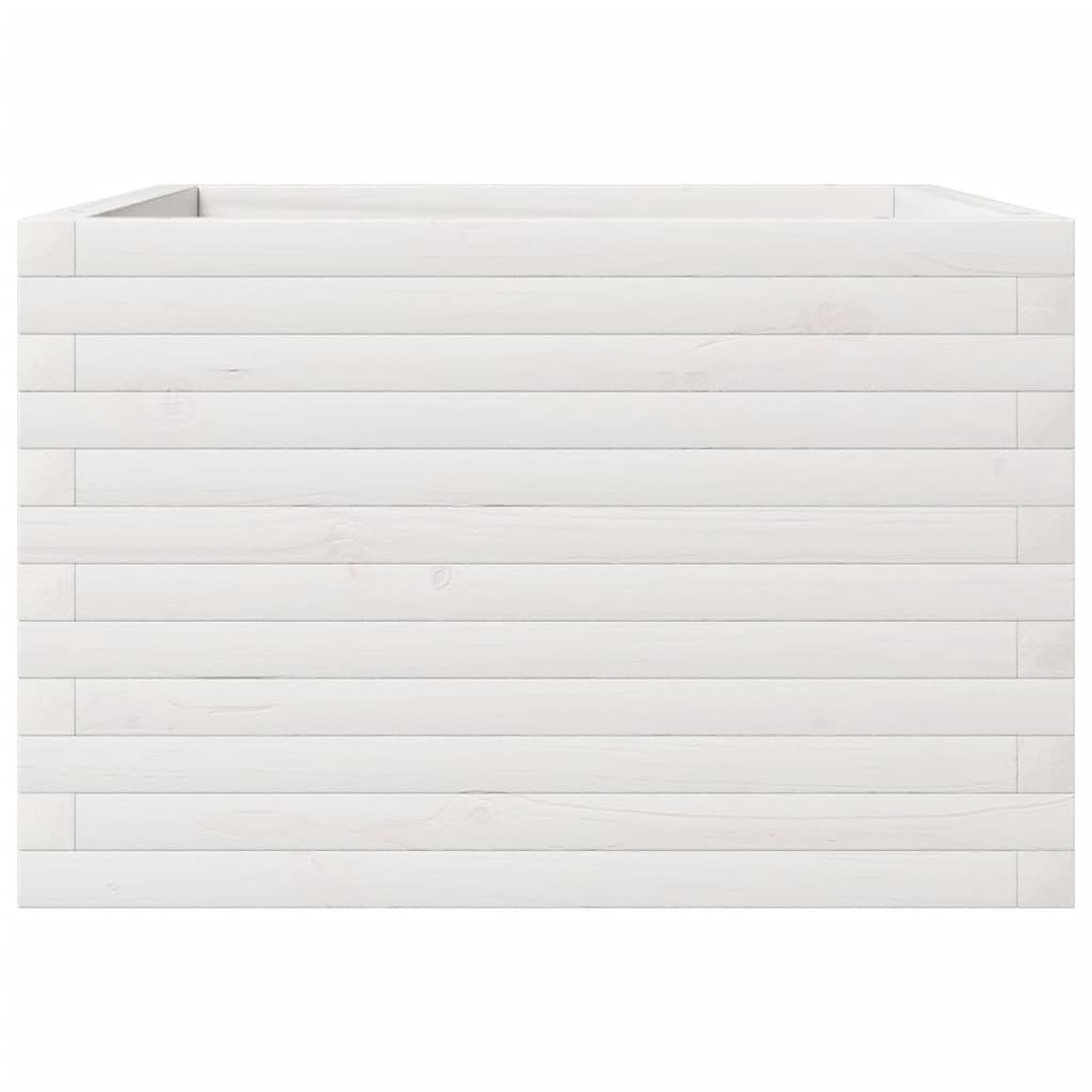 Vrtna sadilica bijela 70x70x45,5 cm od masivne borovine