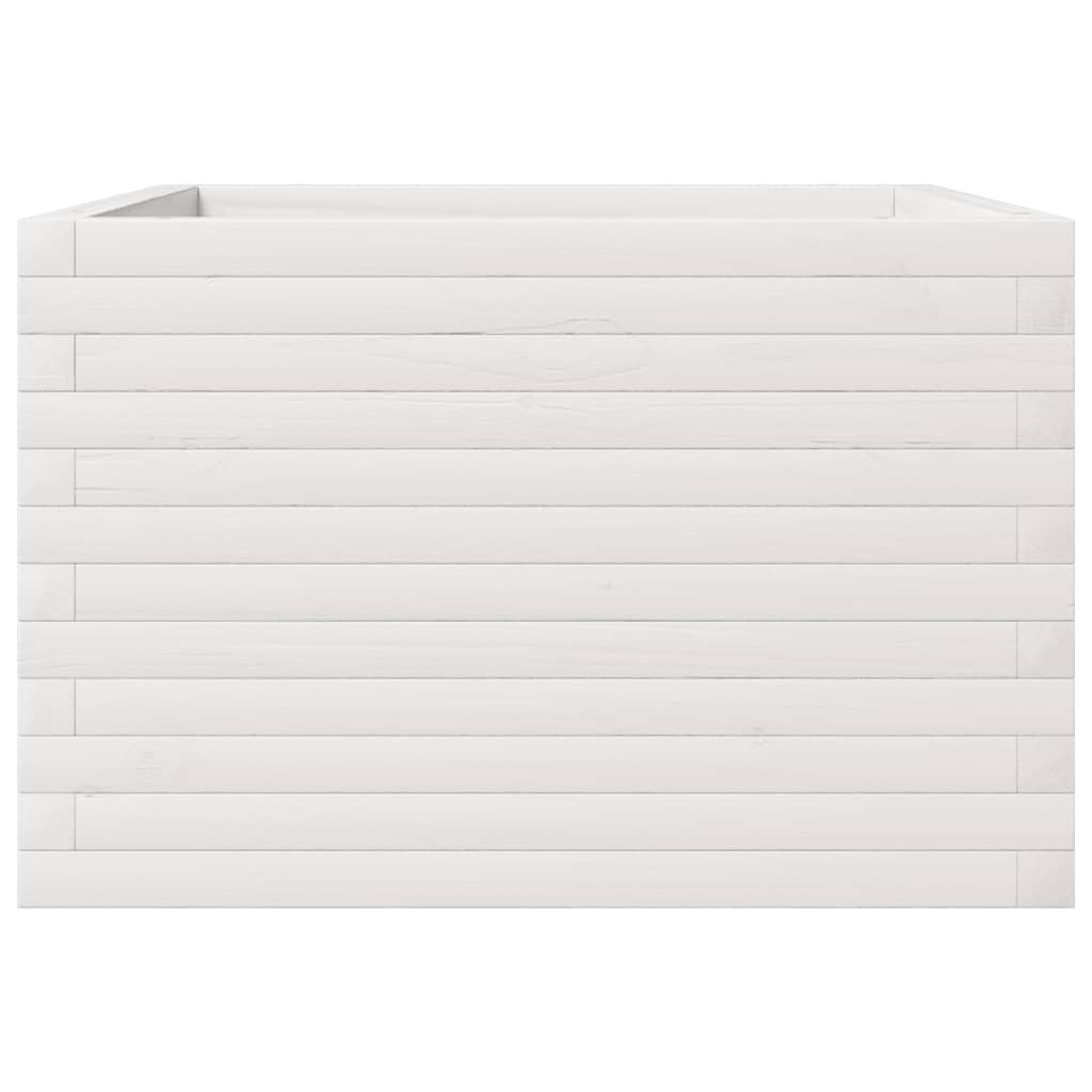Vrtna sadilica bijela 70x70x45,5 cm od masivne borovine