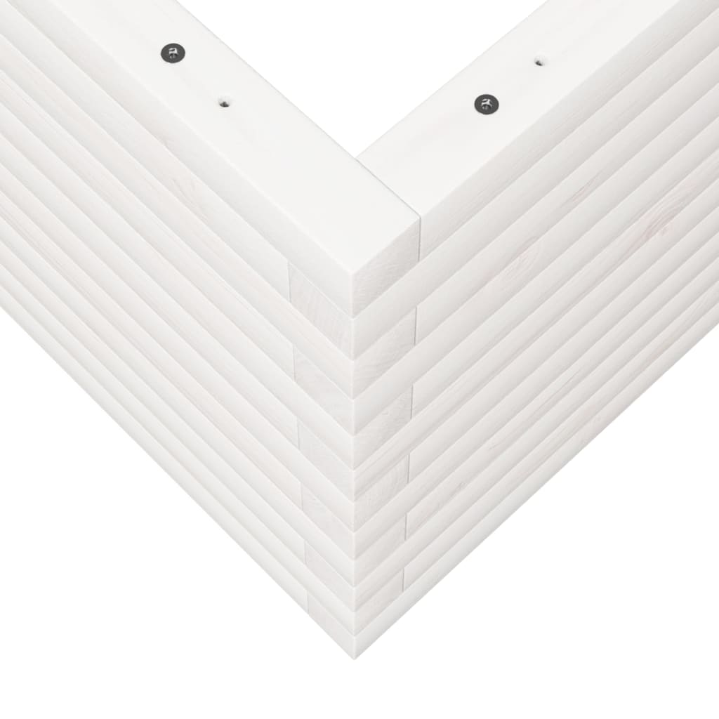 Vrtna sadilica bijela 70x70x45,5 cm od masivne borovine