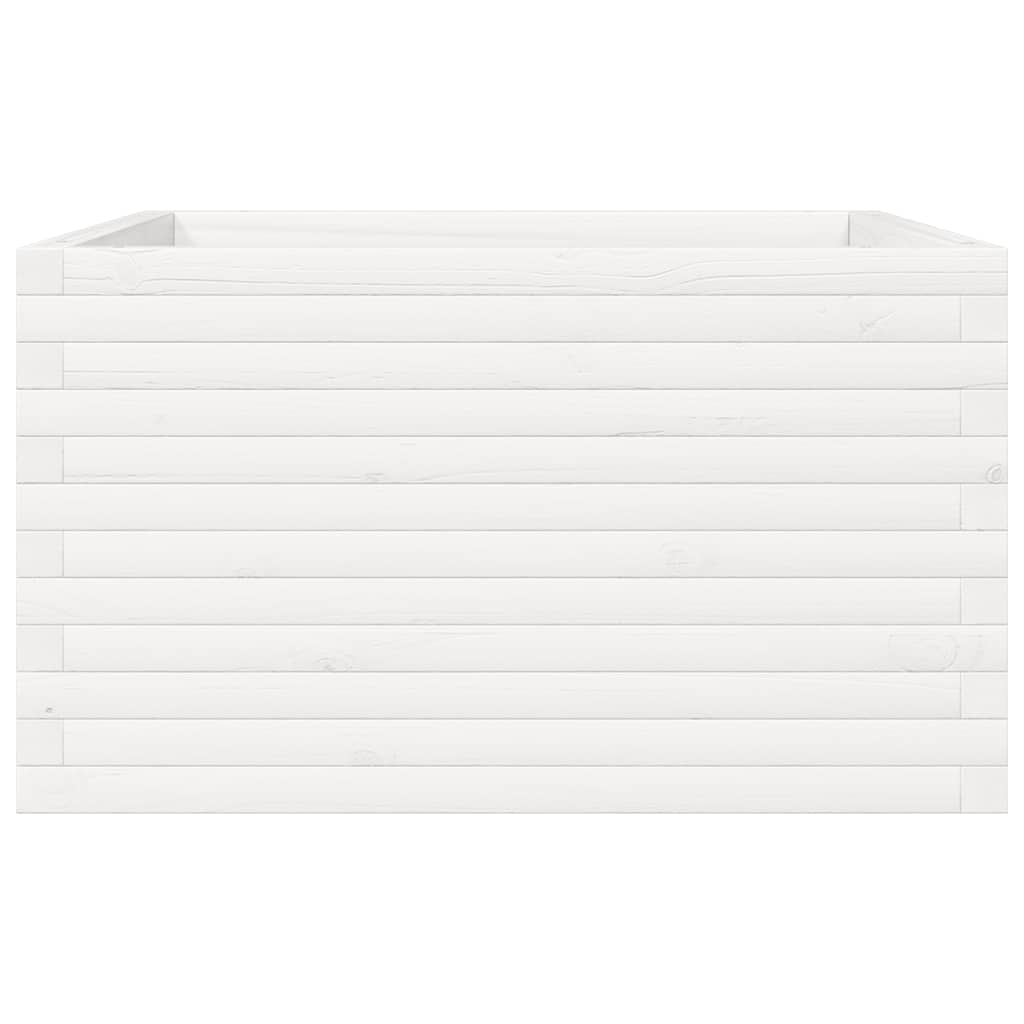 Vrtna sadilica bijela 80x80x45,5 cm od masivne borovine