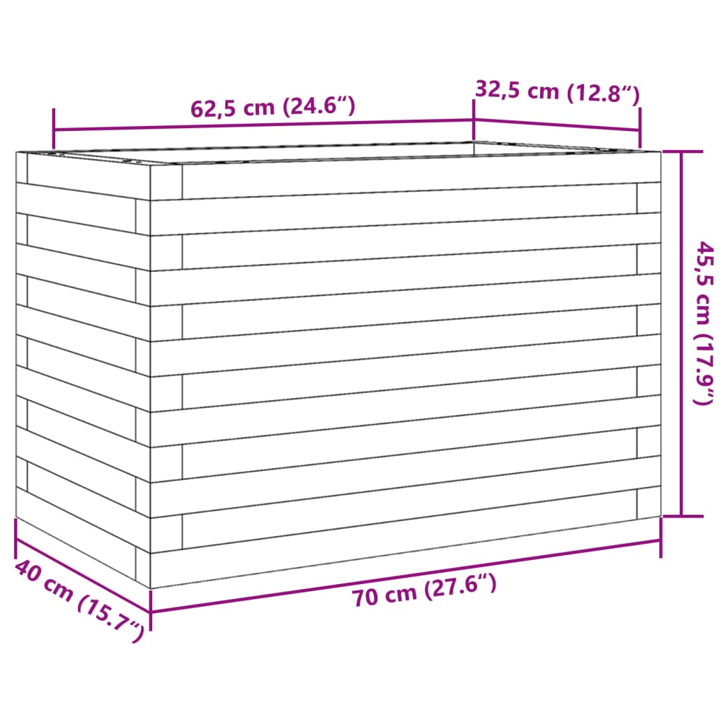 Vrtna sadilica 70x40x45,5 cm od impregnirane borovine
