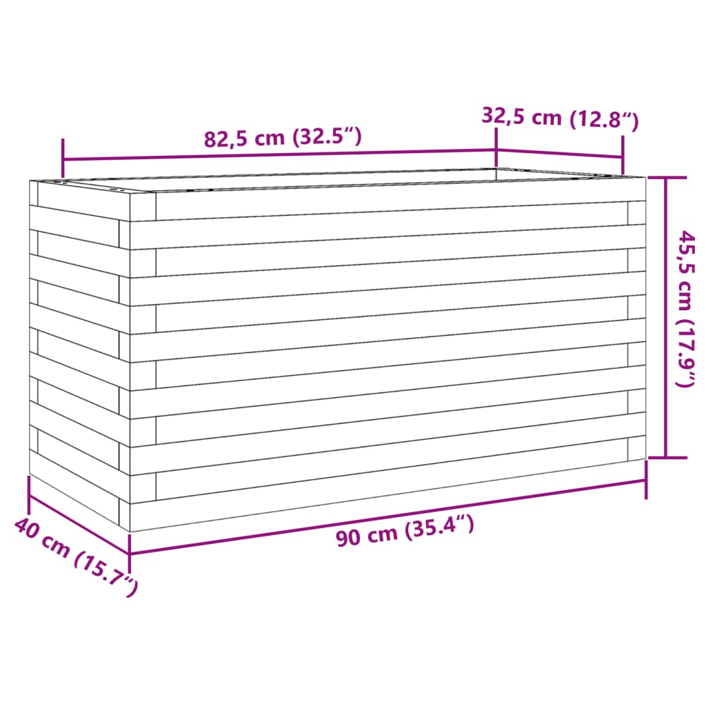 Vrtna sadilica 90x40x45,5 cm od impregnirane borovine
