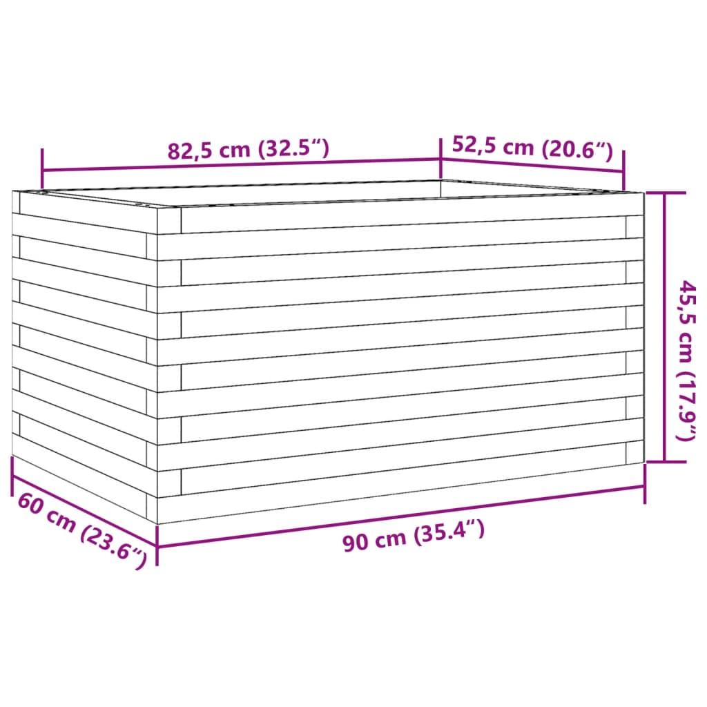 Vrtna sadilica 90x60x45,5 cm od impregnirane borovine