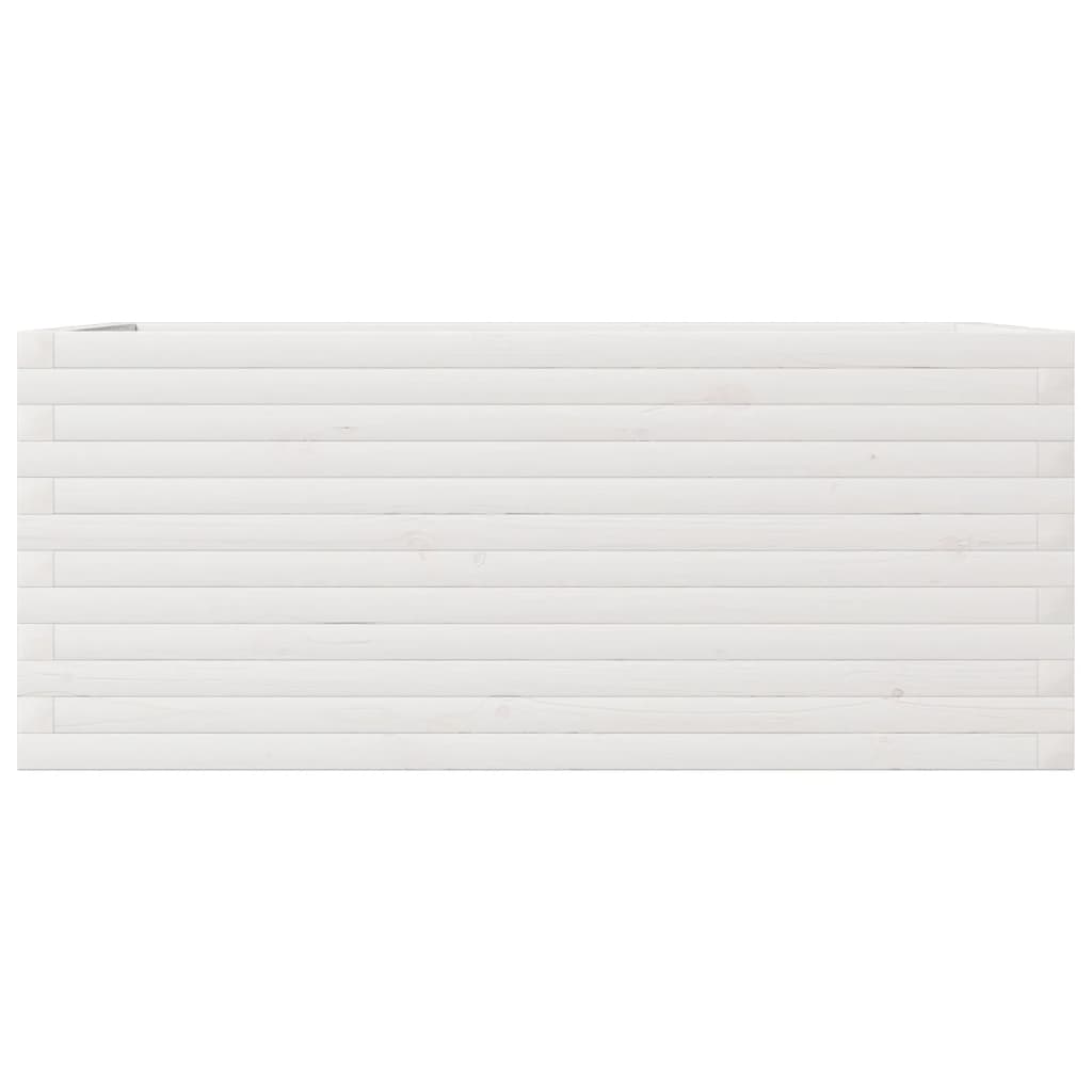 Vrtna sadilica bijela 110x60x45,5 cm od masivne borovine